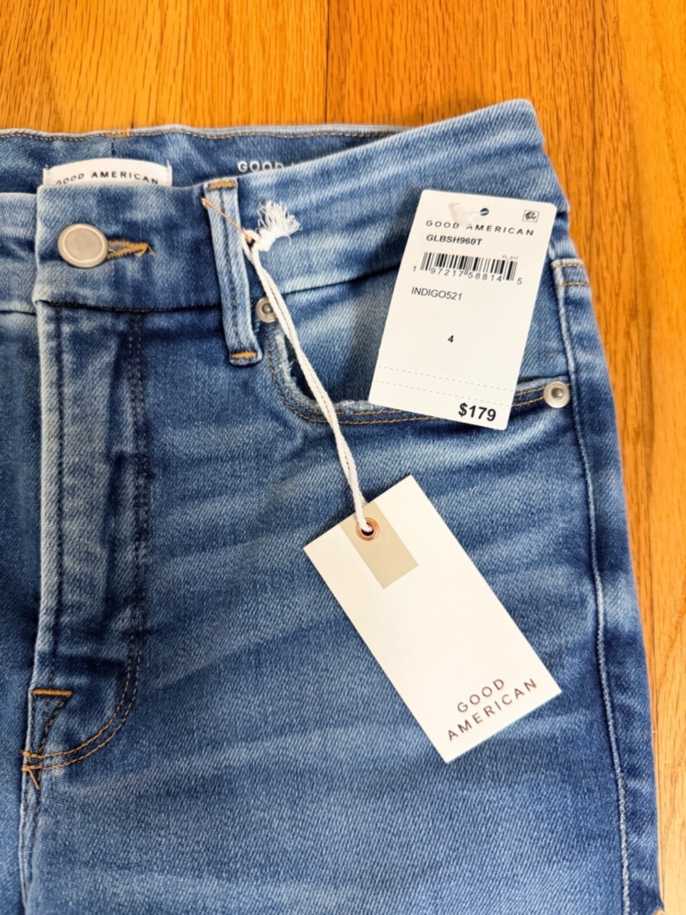 Good American Indigo Light-Blue High-Rise Skinny Jeans
